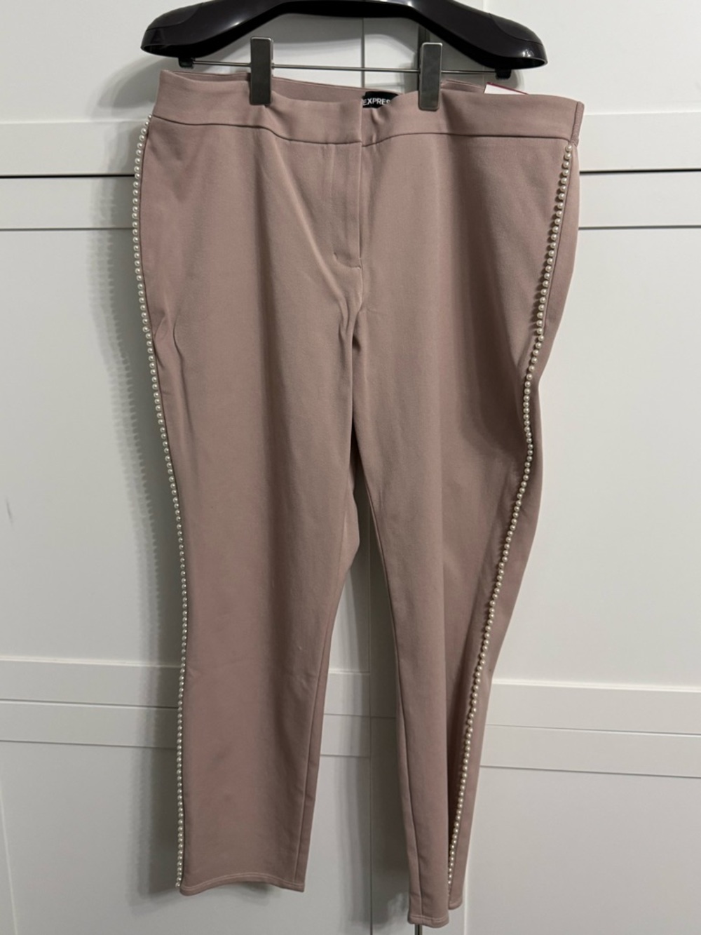 Express Pearl Side Leggings Blush Pink Mid Rise Stretch  Size L